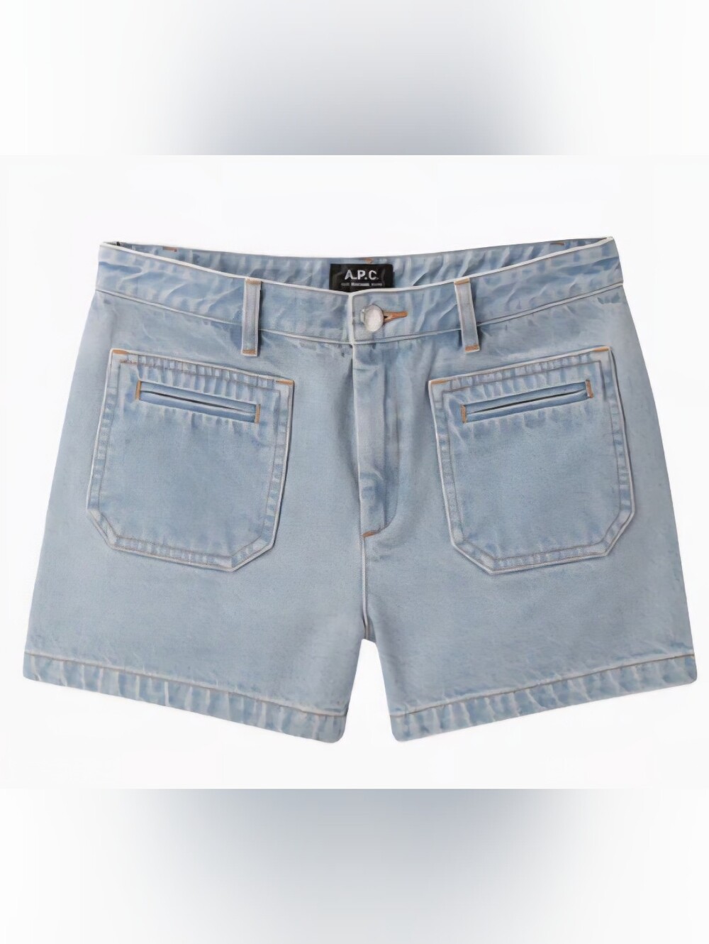 A.P.C. Light Blue Denim Classic Straight Mini Jean Shorts Size S FR36